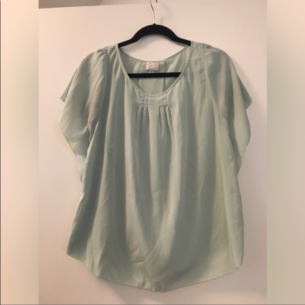 Mint green Anthropologie top